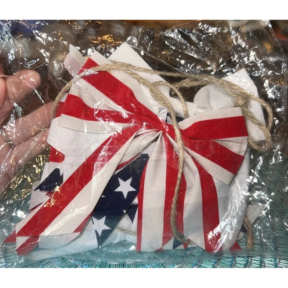 Vintage Americana Bow Garland Banner Patriotic 4th of July 65